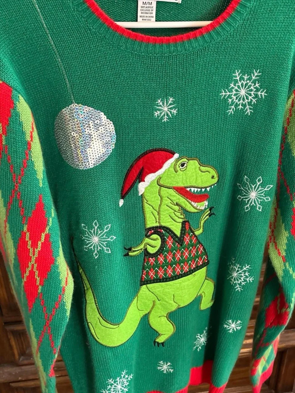 Dinosaur Christmas sweater